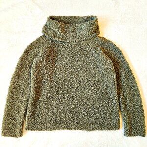 Pink Rose Women's Sweater Pullower High Collar Loose Fit Boucle Plush Size L